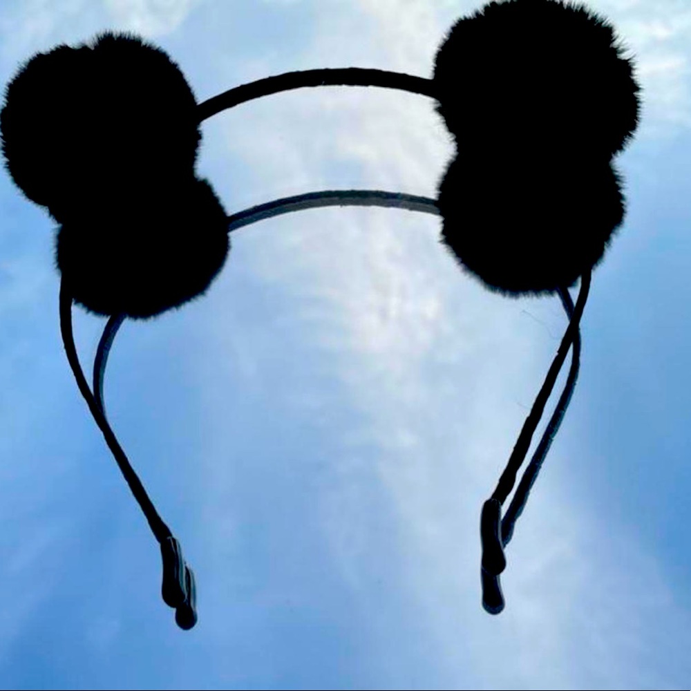 cute Pom Pom  black headband